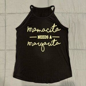 Black Tank "Mamacita needs a Margarita"  Size Medium